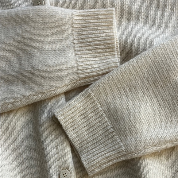 Theory Ivory Knit Button-Up Sweater - Picture 9 of 11